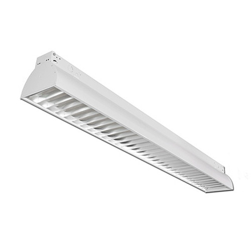 Industrial Linear LED Pendant, 96", 96W, Dimmable, White with Cable Kit