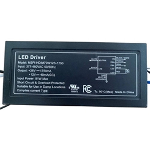 70W LED Power Supply, AC277-480V, Dimmable