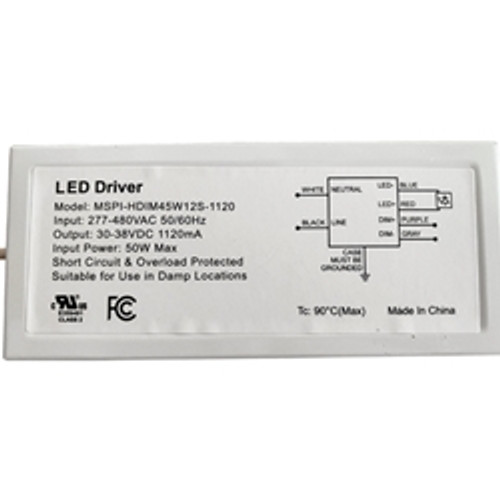 45W LED Power Supply, AC277-480V, Dimmable