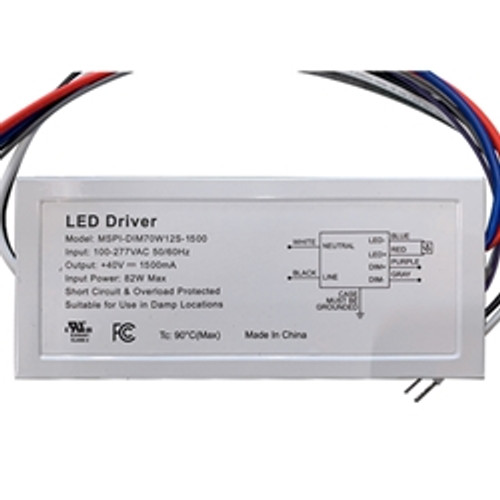 60W LED Power Supply, AC120-277V, Dimmable