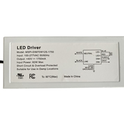 70W LED Power Supply, Dimmable, 12V, 1750mA