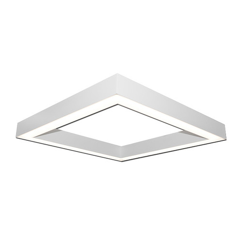 Series 44 Architectural LED Linear Square, 4ft x 8ft, 108 Watts Up, 216 Watts Down, 9600 Lumens Up, 19200 Lumens Down, White Finish, Cable Kit with 12' Cable & 3 Wires Power Feed, White Canopy