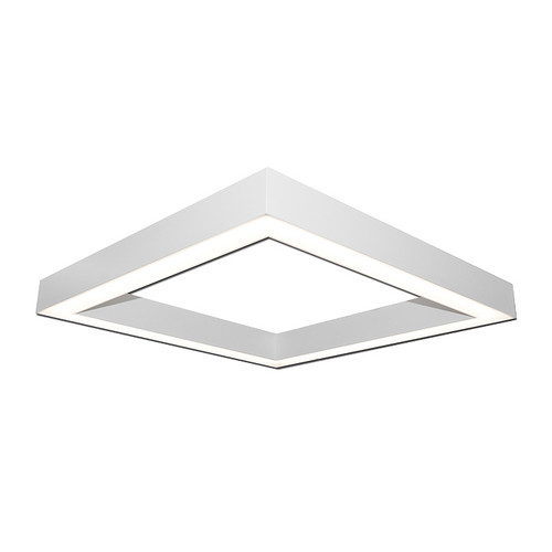 Series 44 Architectural LED Linear Squares, 8ft, 288 Watts Down, 19200 Lumens, 0-10V Dimming, White, Cable Kit with 12' Cable & 3 Wires Power Feed/Cable Incl. and White Canopy