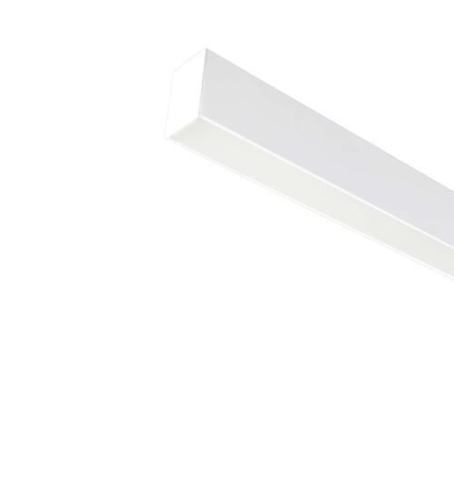 LED Pendant Mount Linear Fixture, Snap-in Frosted Lens, 72", 24W, 0-10V Dimming, White, Cable Kit with 6' Cable & Power Feed