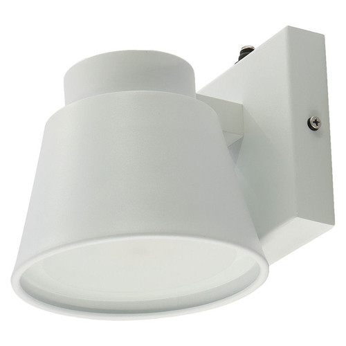 Mini-Cone Outdoor Wall Sconce with Photocell, 5” Height, White