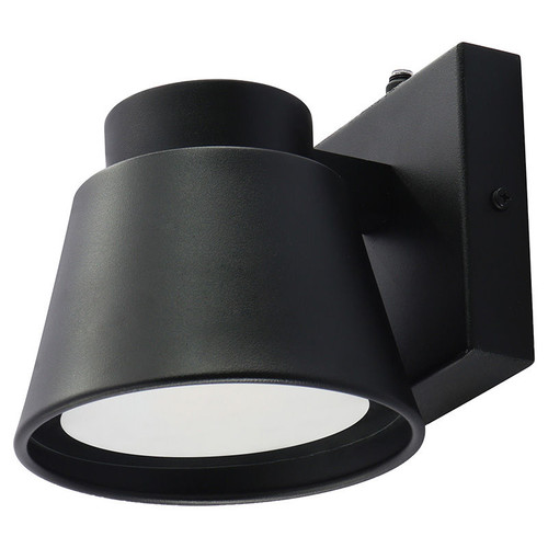 Mini-Cone Outdoor Wall Sconce with Photocell, 5” Height, Black Finish