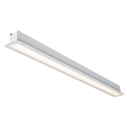 LED Recessed Flange Mount Linear Fixture, Snap-in frosted acrylic lens, 24 inches, 18 Watts, 2000 Lumens, 0-10V Dimming, White, 5000K, 80 CRI