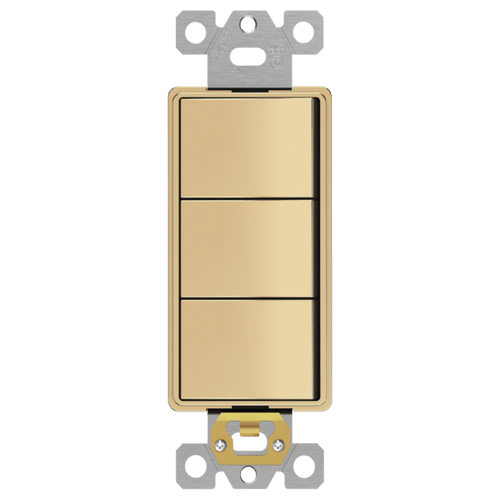 Triple Rocker Switch, Combination Device, Gold