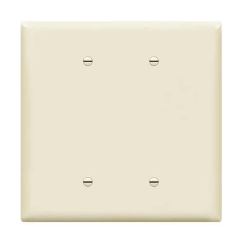 2-Gang Blank Wall Plate, Oversize, Light Almond