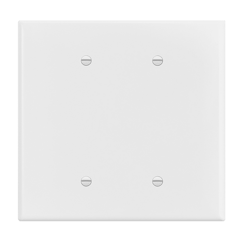 2-Gang Blank Oversize Plastic Wall Plates, White