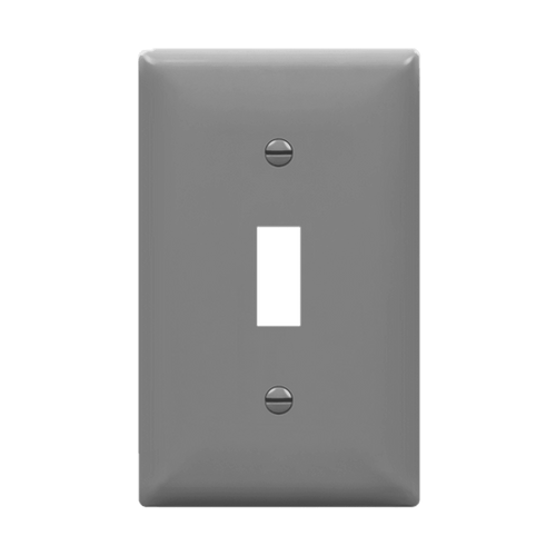 1-Gang Toggle, Mid-Size, Plastic Wall Plates, Gray