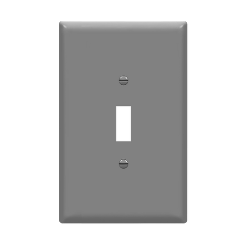 1-Gang Toggle, Oversize, Thermoplastic Wall Plate, Gray