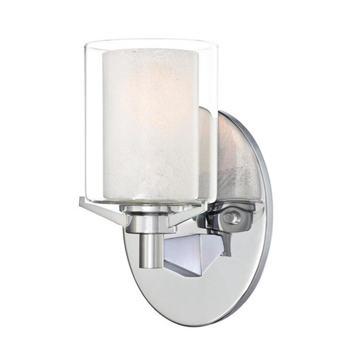 Glenford One-Light Indoor Wall Fixture with Ice Glass Inner and Clear Glass Outer Shade