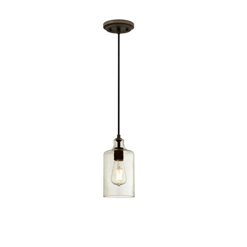 One-Light Indoor Mini Pendant with Clear Textured Glass
