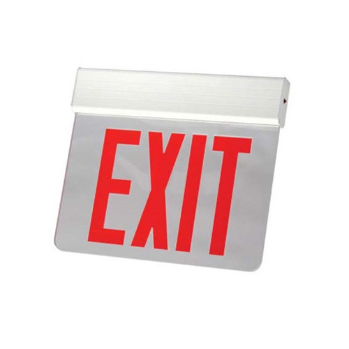 Surface Edge-Lit Exit Sign, AC Only, Single Face, RedClear