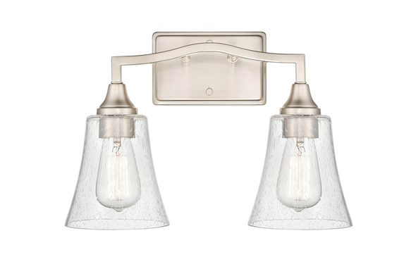 Millennium Lighting 2102 Two Light Vanity, Brushed Nickel, 2-Light, Medium E26 Base, 120V