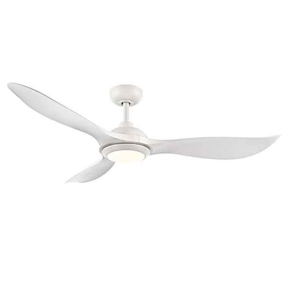 Wynleaf 52" 3-Blade LED Indoor/Outdoor Ceiling Fan, Matte White, Matte White Blades, 3000K|3500K|4000K, 120V