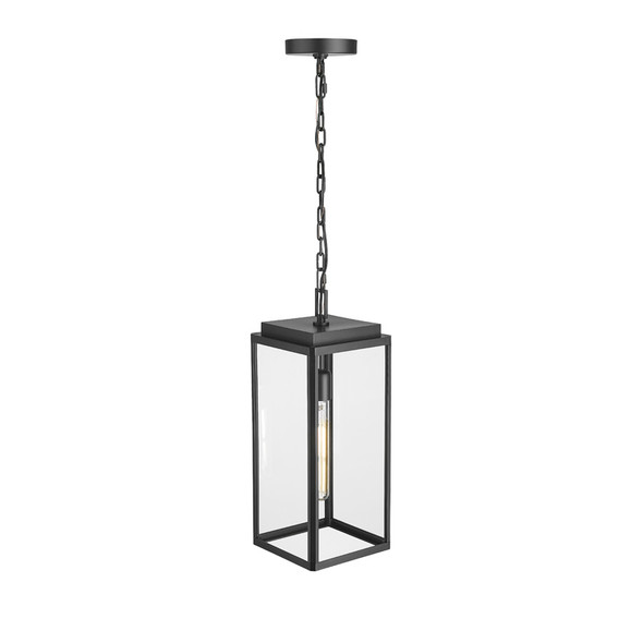 Alpharetta Aquaguard EPMM One Light Outdoor Pendant, Powder Coated Black + EPMM Black, 1-Light, Medium E26 Base, 120V