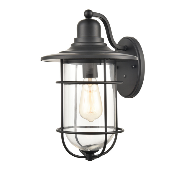 Millennium Lighting 2931 One Light Outdoor Wall Sconce, Powder Coated Black, 1-Light, Medium E26 Base, 100W, 120V, Clear Glass, Wet Location