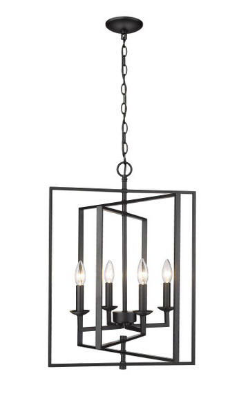 Nellis Four Light Folding Pendant, Matte Black, 4-Light, 120V, 240W
