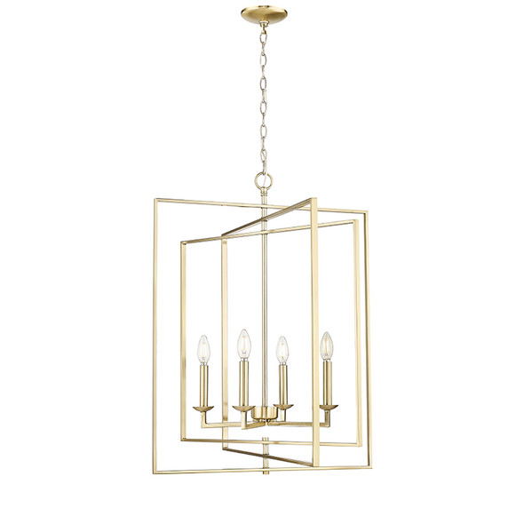 Nellis Four Light Folding Pendant, Modern Gold, 4-Candle, 120V