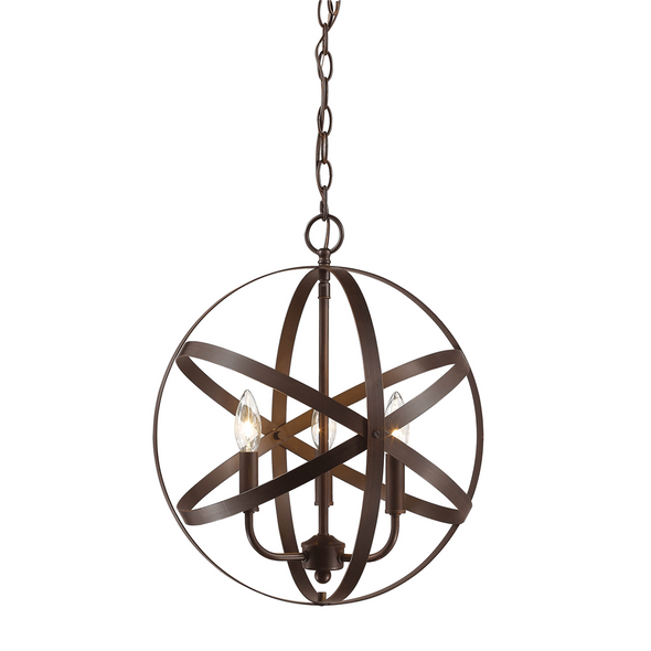 Millennium Lighting 3235 Three Light Lantern, Rubbed Bronze, 3-Light, E12 Candelabra Base, 120V