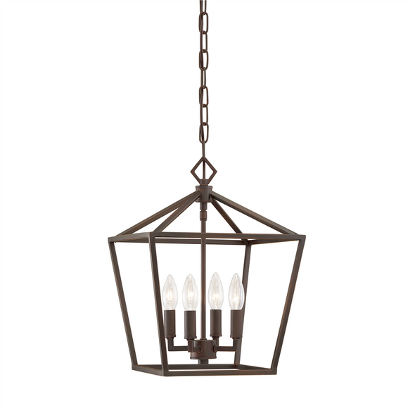 Millennium Lighting 3234 Four Light Lantern, Rubbed Bronze, 4-Light, Candelabra E12, 120V