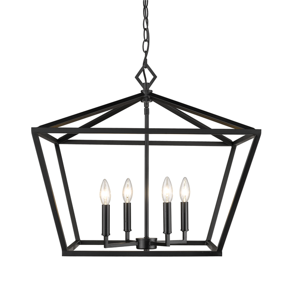 Millennium Lighting 3294 Four Light Lantern, Matte Black, 4-Candle, E12 Candelabra Base, 120V