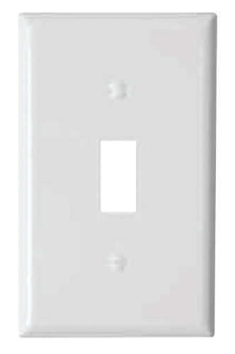 Energetic Lighting Toggle 1-Gang Wall Plate, White, Thermoplastic, UL Listed