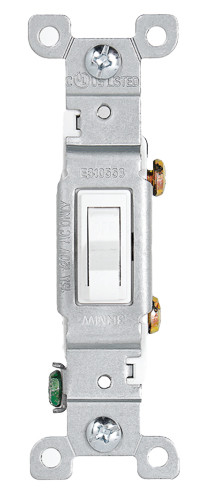 Energetic Lighting Decora Toggle Switch, Single Pole, 120-277V, White, UL Listed