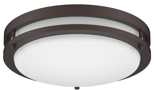 Energetic Lighting FMB01R LED Round Flush Mount, 14", 1700lm, 28W, 120V, 3000K|4000K|5000K, 90 CRI, Triac Dimming, Black