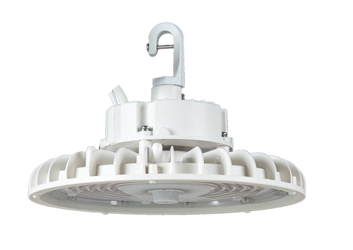 Energetic Lighting HBC Series LED High Bay Fixture, Round, 240W/200W/180W, 35000/30000/22500 lumens, 4000K/5000K, 120-277V, White, 0-10V, IP65