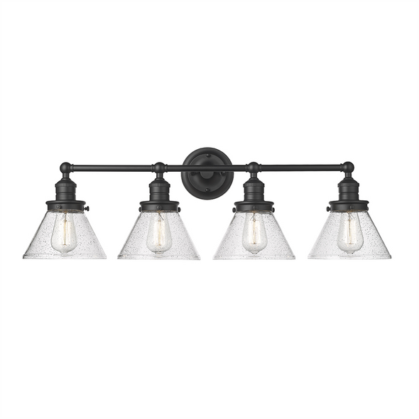 Eyden Four Light Vanity, Matte Black, 4-Light, Medium (E26) Base, 120V