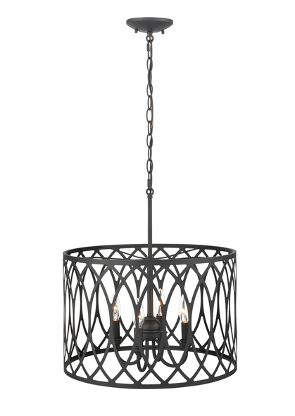 Arelyn Four Light Pendant, 4-Candle, Matte Black, 120V