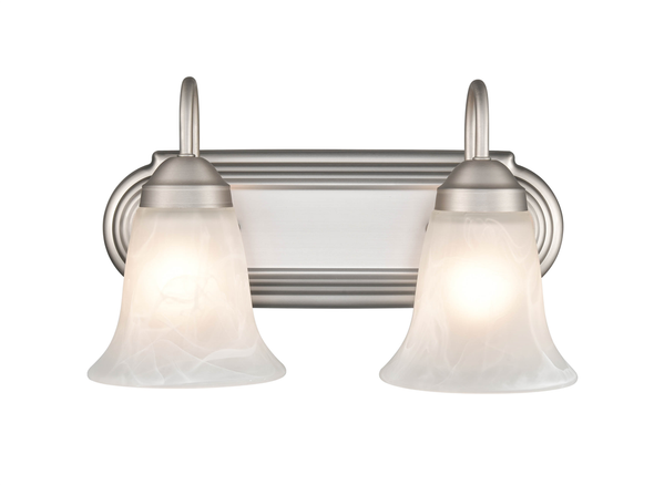Millennium Lighting 4282 Two Light Vanity, Satin Nickel, 2-Light, Medium (E26) Base, 120V