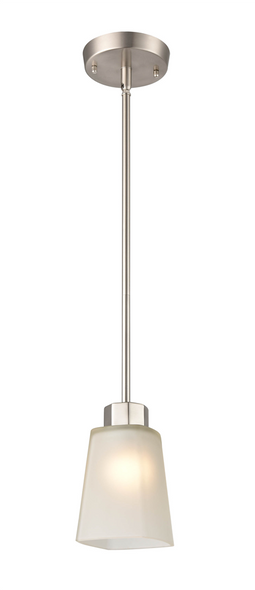 Coley One Light Mini-Pendant, Brushed Nickel, 1-Light, Medium E26 Base, 60W, 120V