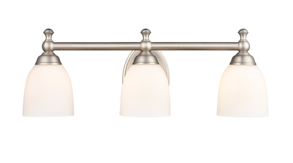 Millennium Lighting 4423 Three Light Vanity, Satin Nickel, 3-Light, Medium (E26) Base, 120V