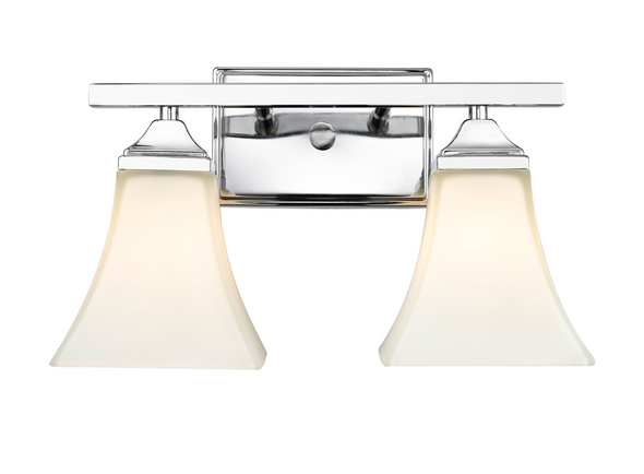 Millennium Lighting 4502 Two Light Vanity, Chrome, 2-Light, Medium E26 Base, 120V, Damp Location