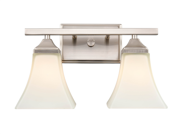 Millennium Lighting 4502 Two Light Vanity, Brushed Nickel, 2-Light, Medium (E26) Base, 120V