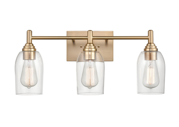 Arlett Three Light Vanity, Modern Gold, 22"W, 120V, 3-Light, E26 Medium Base