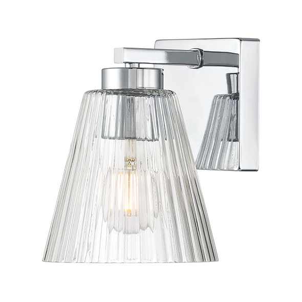 Riville One Light Sconce, Chrome, 1-Light, Medium (E26) Base, 120V, 60W