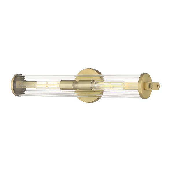 Cylora Two Light Vanity, Vintage Brass, 2-Light, Medium (E26), 120V