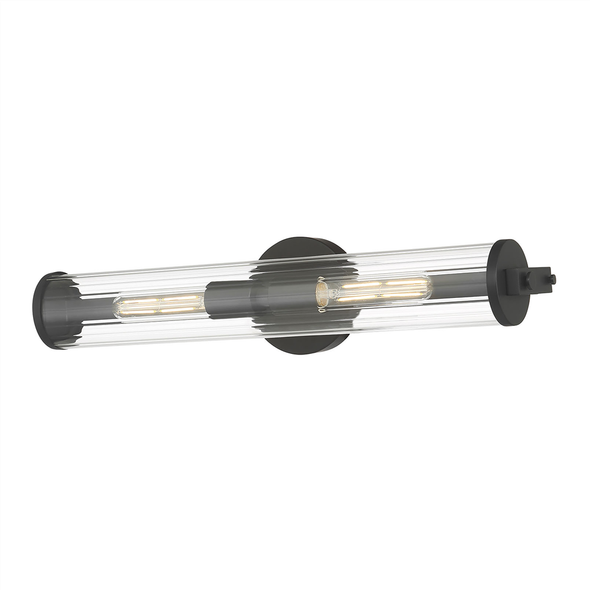 Cylora Two Light Vanity, Matte Black, 2-Light, Medium (E26), 120V