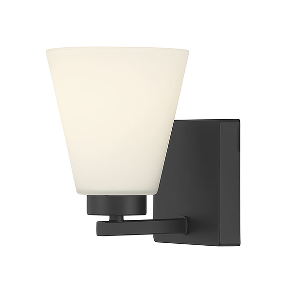 Strayhan One Light Sconce, Matte Black, 1-Light, Medium E26 Base, 120V