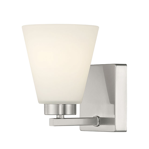 Strayhan One Light Sconce, Brushed Nickel, 1-Light, Medium E26 Base, 120V, 60W