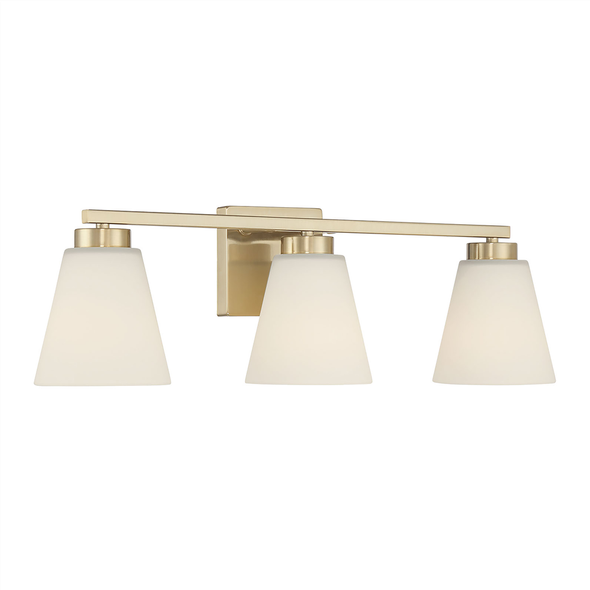 Strayhan Three Light Vanity, Modern Gold, 3-Light, Medium E26 Base, 120V