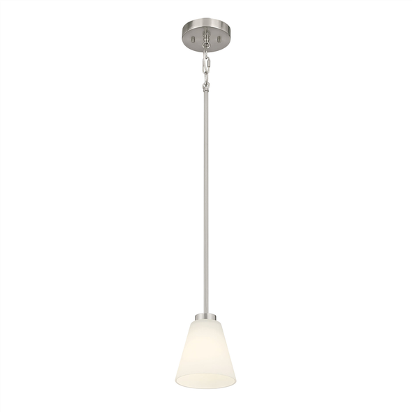 Strayhan One Light Mini-Pendant, Brushed Nickel, 1-Light, 60W, 120V