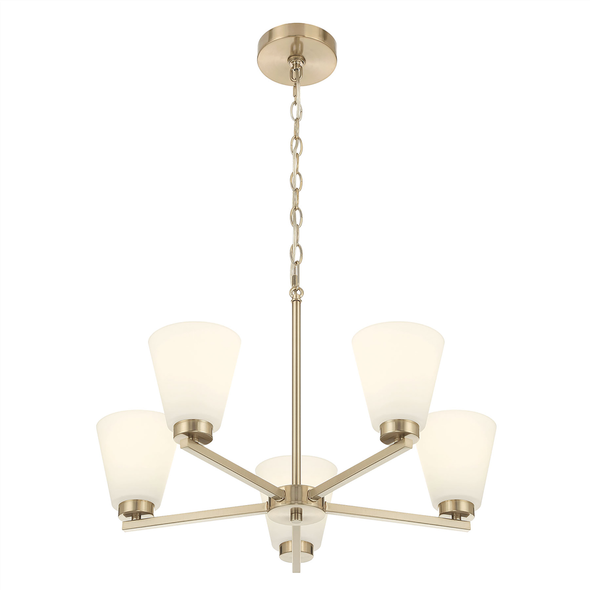 Strayhan Five Light Chandelier, 5-Light, Modern Gold, Medium (E26) Base, 120V