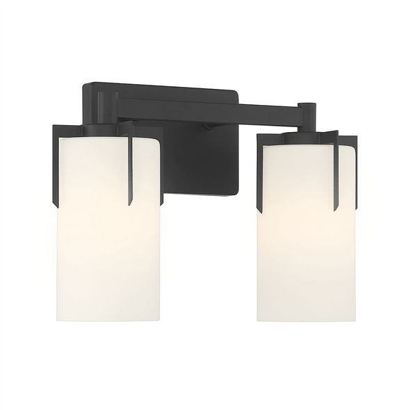 Froselle Two Light Vanity, Matte Black, 2-Light, E26 Medium Base, 120V