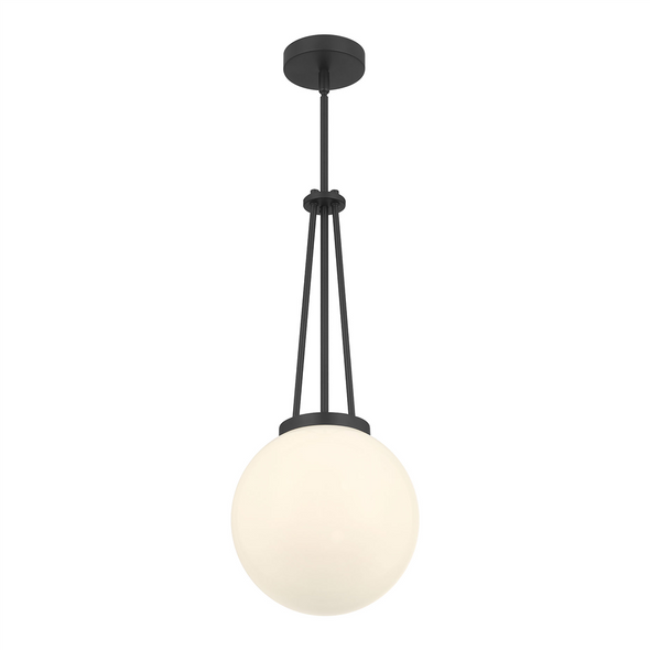 Vellin One Light Pendant, Matte Black, 1-Light, E26 Medium Base, 120V, 60W
